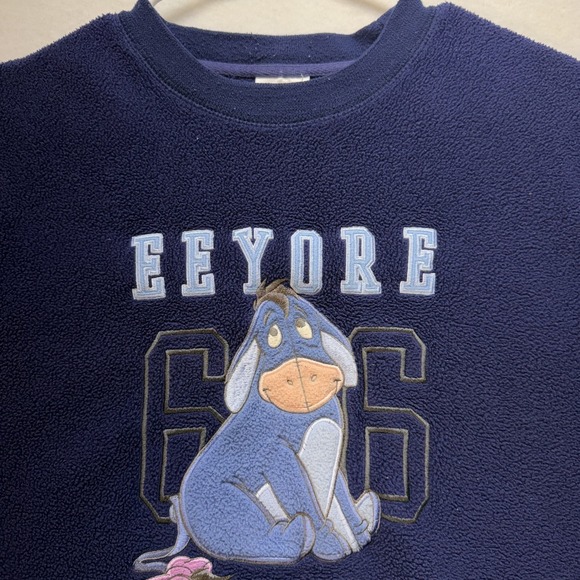 VINTAGE Disney Store Eeyore Mens M Blue Pullover Sweatshirt Winnie The Pooh 66 - Picture 4 of 16